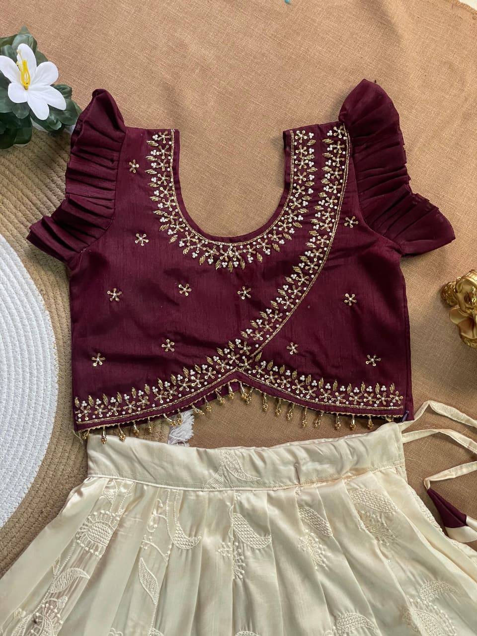 Mango Love Silk Maroon Bulk kids clothing suppliers in Pune
